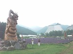 干支の彫像とラベンダー畑　Statue and lavender field of photograph gallery sexagenary cycle